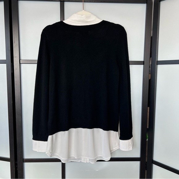 [M] Charter Club Luxury Black and White Dress Shirt & Cashmere Sweater Combo Top - Picture 9 of 13